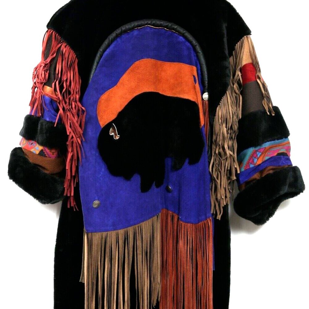 Where the Buffalo Roam Vintage Coat Cowgirl Western Southwestern Yellowstone - Picture 3 of 14